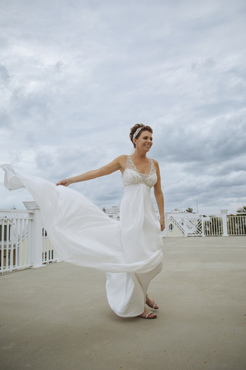 First Look Picture, happy bride picture, The Reach Hotel Waldorf Astoria wedding 