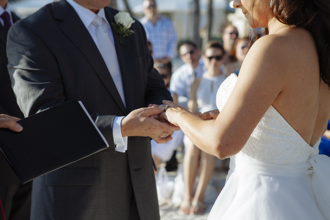 wedding ring, beach ceremony, casa marina wedding, key west wedding, ring exchange picture