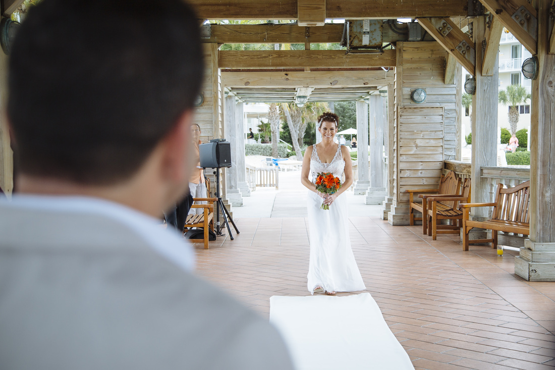 Ceremony Picture, the reach hotel wedding gazebo picture, bride during ceremony picture,