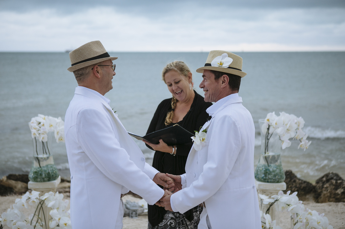 Gay ceremony, beach ceremony, casa marina ceremony site