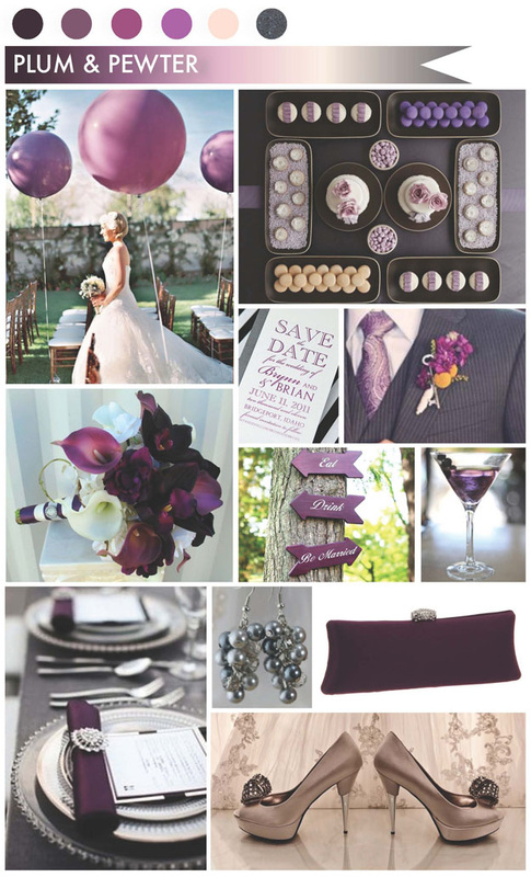 Purple and gold wedding color palette { Royal purple,Plum,Radiant orchid }