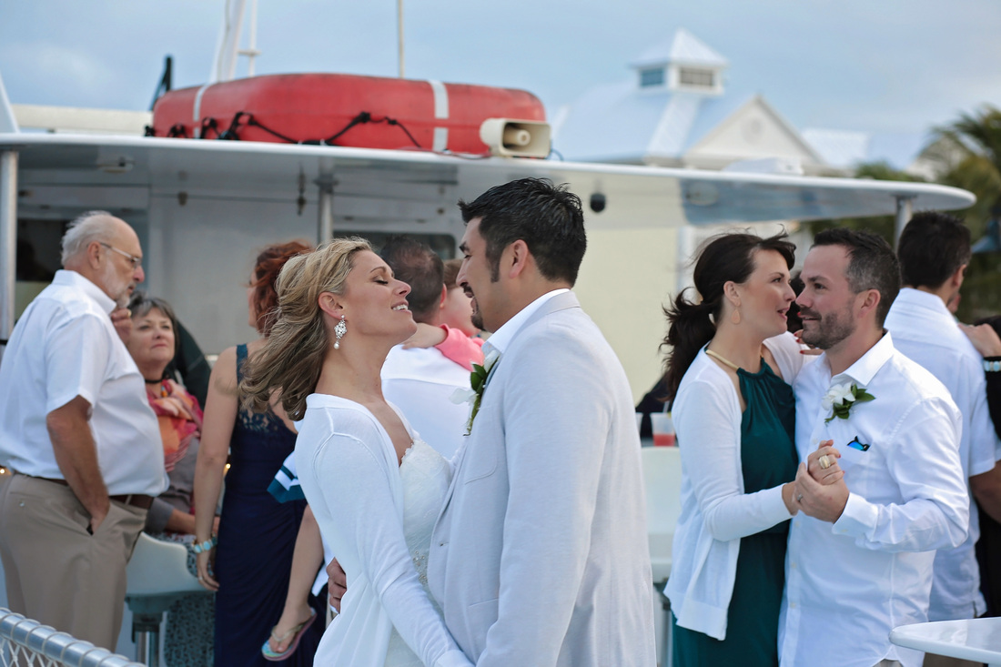 Party Catamaran wedding,Beach wedding, Destination wedding, Key West wedding photographers, Key West wedding photography, bride and groom photo at the beach, tropical wedding ideas,