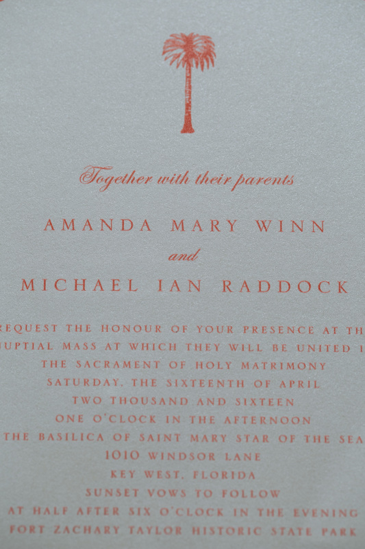 wedding invitation picture, key west wedding, weddings by romi