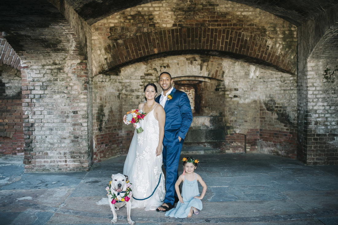 Weddings By Romi, Key West Wedding Photography, Fort Zachary beach wedding, Romantic weddings,  First Look photos, Dogs at the wedding