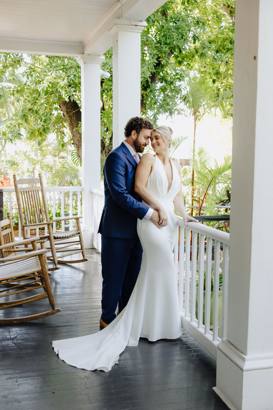 Vibrant tropical wedding reception at Audubon House in Key West Picture