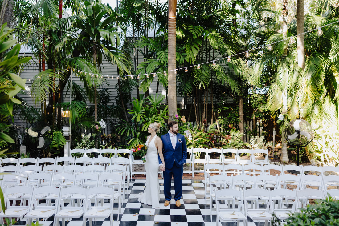Vibrant tropical wedding reception at Audubon House in Key WestPicture