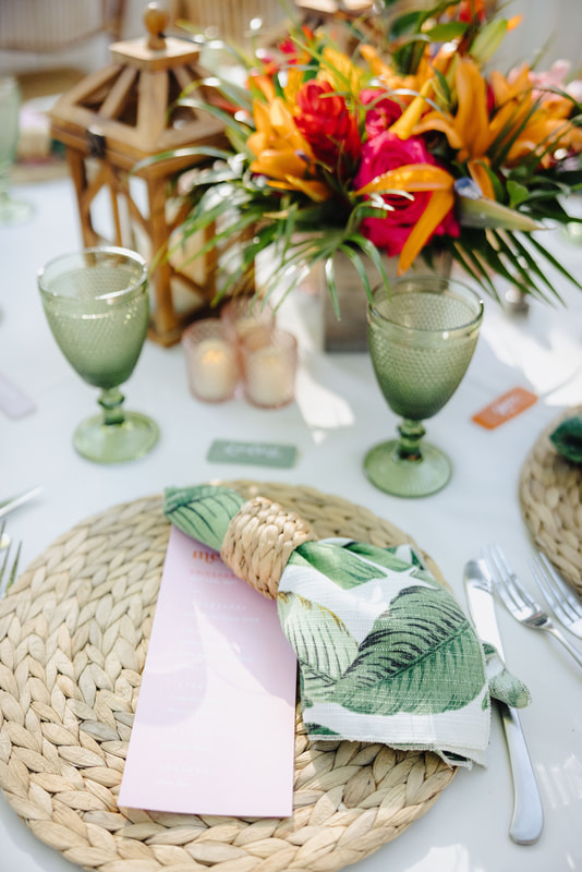 Vibrant tropical wedding reception at Audubon House in Key West Picture