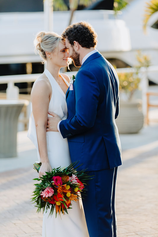 Intimate waterfront wedding portraits by Opal Key, taken by Key West photographerPicture