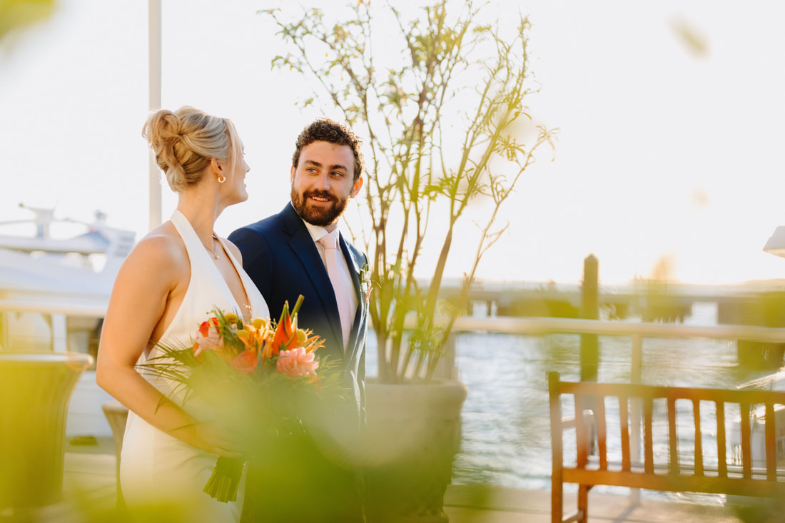 Intimate waterfront wedding portraits by Opal Key, taken by Key West photographerPicture