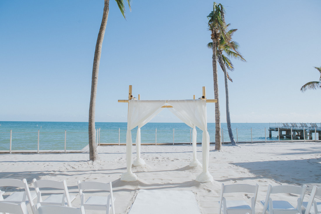Key West wedding, Southernmost Hotel wedding, Key West wedding photographer, Key West wedding photography, Bride and Groom, beach wedding, ceremony set up