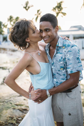 Bride and Groom, Southernmost Beach Resort, Beach wedding, Reflection, Key West wedding photographer, Weddings By Romi, Bride kissing a Groom