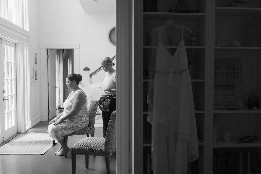 Bride getting ready