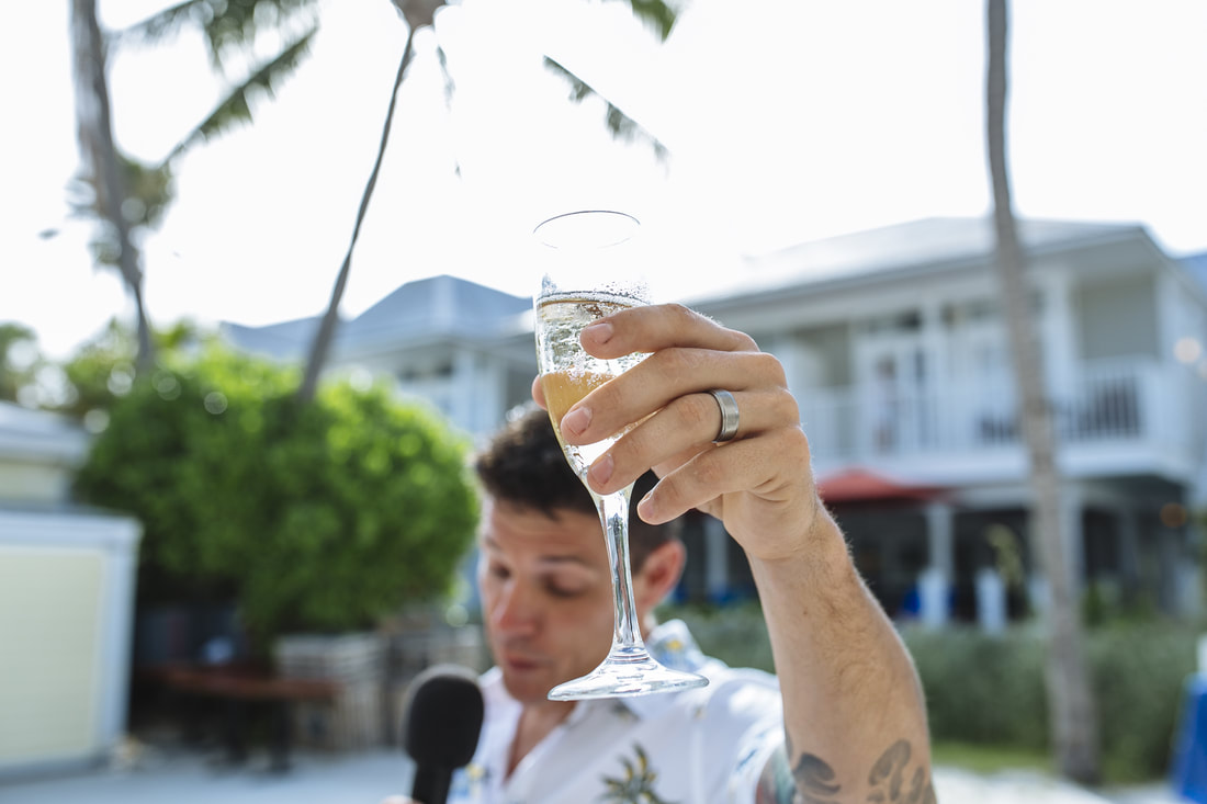 Groomsman toast, Beach wedding, Key West wedding Photography