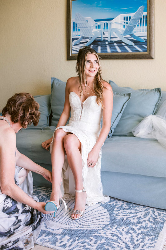 Bride getting dressed, WEdding shoes, Key West photographers