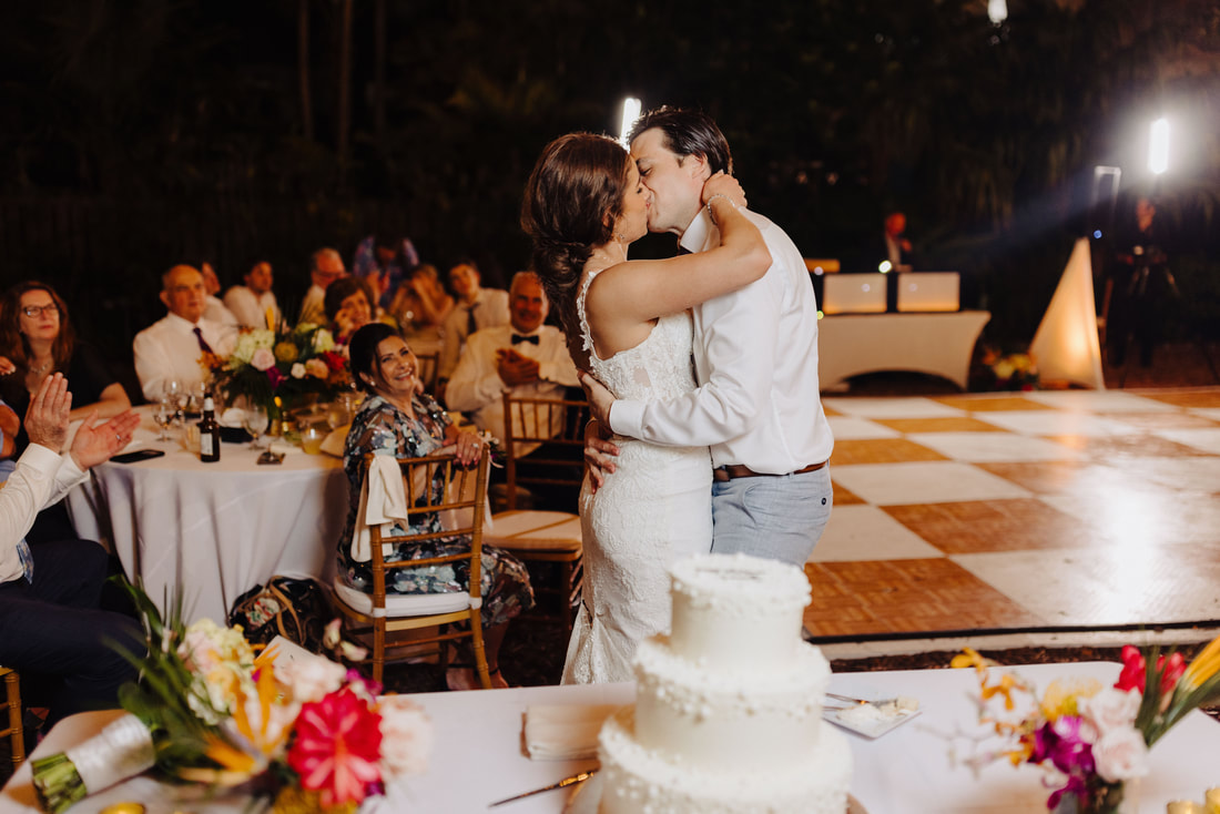 Bride and Groom kissing