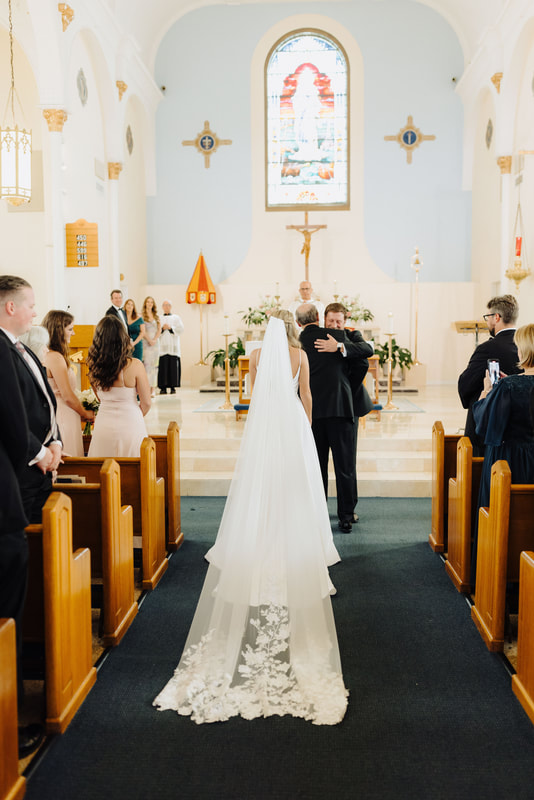 Bride and groom at St. Mary's church picture