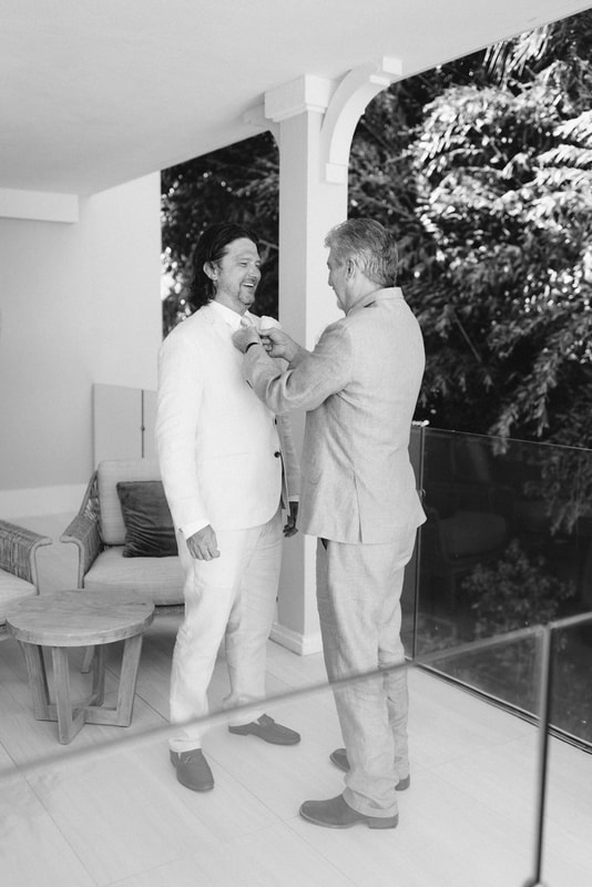 Groom getting ready at Cheeca Lodge