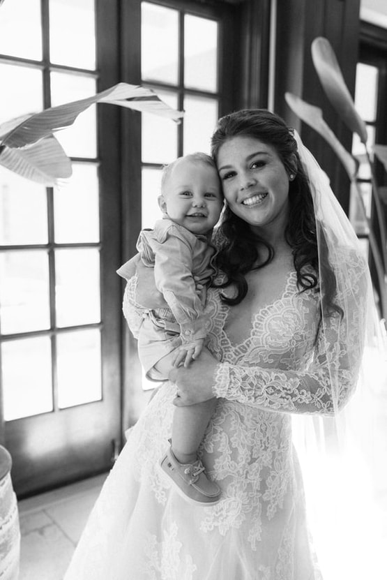 Bride with baby picture